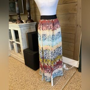 bebe Multicolor Floral Maxi Skirt